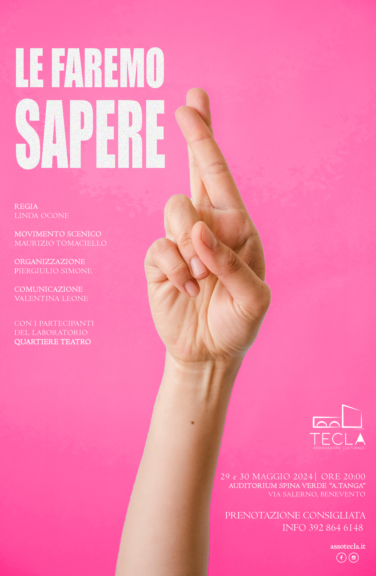 IN SCENA LE FAREMO SAPERE. IL TEATRO CHE SALVA.